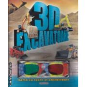 Excavatoare 3D - carte cu teste si abtibilduri ( editura: Girasol, trad. Luana Schidu ISBN 9786065252783 )