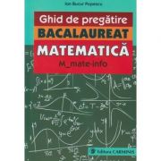 Ghid de pregatire bacalaureat matematica mate info ( Editura: Carminis, Autor: Ion Bucur Popescu ISBN 978-973-123-228--7 )