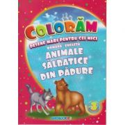 Coloram! Desene mari pentru cei mici. Romana-engleza. Animale salbatice din padure ( Editura: Eurobookids ISBN 9786068373898 )