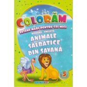 Coloram! Desene mari pentru cei mici. Romana-engleza. Animale salbatice din savana ( Editura: Eurobookids ISBN 9786068373911 )