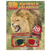 Animale salbatice cu ochelari 3D+abtibilduri ( Editura: Girasol ISBN 9786065259140 )